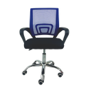 Ver imagem 3 de Kit 2 Cadeiras de Escritório Begonia Tela Mesh Ergonômica Giratória - Preto e Azul