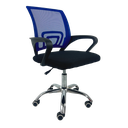Ver imagem 2 de Kit 2 Cadeiras de Escritório Begonia Tela Mesh Ergonômica Giratória - Preto e Azul