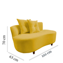 Ver mais imagens de Namoradeira Sofá Feijão Suria 150cm Orgânica Couro Amarelo