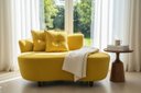 Ver imagem 2 de Namoradeira Sofá Feijão Suria 150cm Orgânica Couro Amarelo