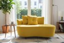 Ver imagem 1 de Namoradeira Sofá Feijão Suria 150cm Orgânica Couro Amarelo