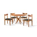 Ver imagem 3 de Conjunto de Sala Jantar Mesa 120cm com 4 Cadeiras Aurora Marrom Preto