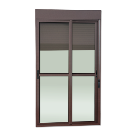 Porta Correr Integ.2F.Móv.220x150 Elite c/Fecho Autom V.Lis.Marrom Corten Brimak