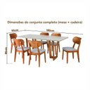 Ver imagem 3 de Conjunto Mesa Grécia com 6 Cadeiras Madeira Maciça, Multilaminada e Estofada Letícia Yescasa Off Whi