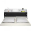 Ver imagem 1 de Cabeceira Box Casal Elisa Fixação no Box MDF-MDP Branco e Preto Framar