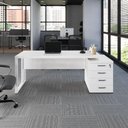 Ver imagem 1 de Mesa Escritório Diretor 1,70m a 1,92m 4 Gavetas Pé Metal F5