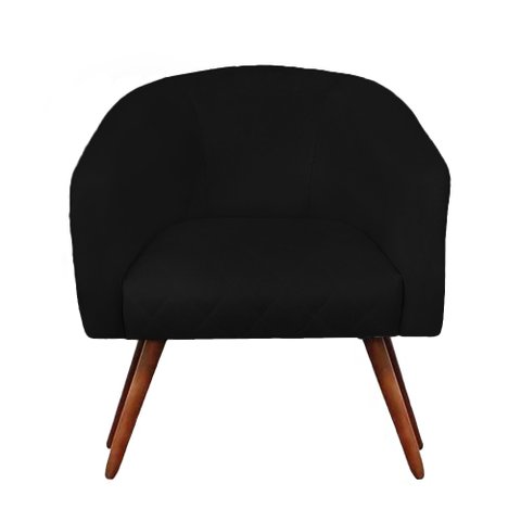 Poltrona Estela Tresse Suede Preto - Dominic Decor