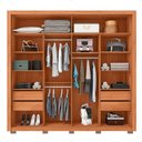 Ver imagem 4 de Guarda Roupa Roma 2 Portas Espelho 4 Gavetas Marrom Caemmun