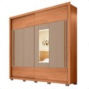 Ver imagem 3 de Guarda Roupa Roma 2 Portas Espelho 4 Gavetas Marrom Caemmun
