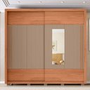 Ver imagem 2 de Guarda Roupa Roma 2 Portas Espelho 4 Gavetas Marrom Caemmun