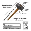 Ver imagem 5 de Marreta Premium Cabo e Cunha de Madeira Envernizado 10kg Minasul