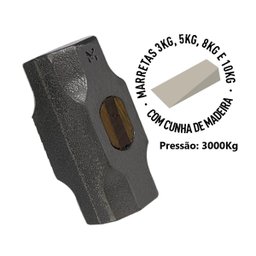 Marreta Premium Cabo e Cunha de Madeira Envernizado 10kg Minasul - 3