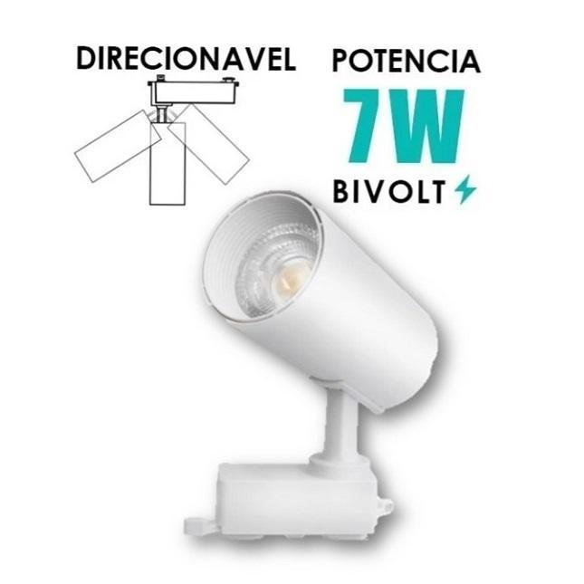 Kit Trilho Eletrificado De 1M 2 Spots Led 7W 3000K - 3