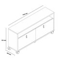 Ver imagem 3 de Rack para Tv Pequim 55 Polegadas 2 Gavetas Rodízios Cromados:off White/ Naturale