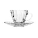 Ver imagem 2 de Cj 2 Xicaras Cha Cristal Incolor c/Pires 180ml Radial Lyor