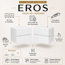 Ver imagem 2 de Kit 2 Mesa Cabeceira Suspensa Eros 2 Gavetas MDF Premium Branco