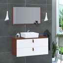 Ver imagem 1 de Conjunto Gabinete de Banheiro Berlim 80 Cm