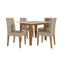Ver imagem 2 de Conjunto Mesa de Jantar Kate 120cm Vidro 4 Cadeiras Lineacarvalho/Off White Yescasa