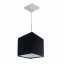 Ver imagem 1 de Lustre Pendente Quadrado Vivare Md-4224 Cúpula em Tecido 16/16x16cm - Bivolt Preto 127/220v