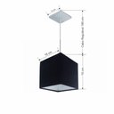 Ver imagem 2 de Lustre Pendente Quadrado Vivare Md-4224 Cúpula em Tecido 16/16x16cm - Bivolt Preto 127/220v