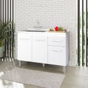 Ver imagem 1 de Balcão de Cozinha Pia Anita 1,20m 3 Portas 1 Gaveta Cor:branco