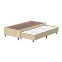 Ver imagem 1 de Base Box Solteiro C/ Cama Aux. Suede Bege 88x188