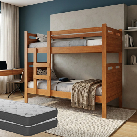 Beliche Infantil ou Adulto com 02 Colchões D33 Proteção Completa com Grade Reforçada