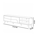 Ver imagem 4 de Rack para Sala de Estar TV 75 pol com LED Pés Retrô 216cm Salerno C04 Off White Matte Freijó-