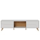 Ver imagem 6 de Rack para Sala de Estar TV 75 pol com LED Pés Retrô 216cm Salerno C04 Off White Matte Freijó-
