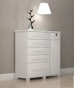 Ver imagem 1 de Cômoda para Quarto com Sapateira 6 Gavetas - 046-Neve - Star Móveis