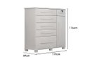 Ver imagem 3 de Cômoda para Quarto com Sapateira 6 Gavetas - 046-Neve - Star Móveis