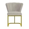 Cadeira Poltrona Flor Pés Metal Reforçado Dourado Quarto Menina Cor:bege - 5