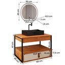 Ver imagem 3 de Gabinete Harley com Cuba Torneira Espelho Redondo Led 50cm Nature/off White