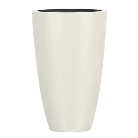 Vaso de Fibra de Vidro Roma m 70cm Brilhantes e Foscos Decorativo Off White