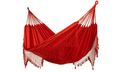 Ver imagem 2 de Rede de Descanso Casal Algodão Eco Red, com Franja e Detalhes Artesanais em Macramê. Combinação de B