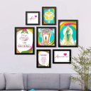 Ver imagem 2 de Conjunto 7 Quadros Decorativos Santos Católicos Los Quadros
