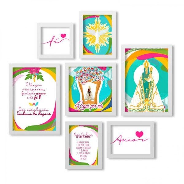 Conjunto 7 Quadros Decorativos Santos Católicos Los Quadros - 1