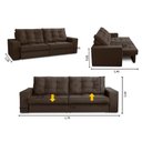 Ver imagem 3 de Sofá Retrátil e Reclinável 2 Lugares 1,70m com Molas Madrid Suede Marrom Mirra Decor