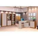 Ver imagem 1 de Conjunto 3 Armários Organizador e 1 Mesa Escrivaninha Office 1 Balcão Escritório Offwhite com Nature