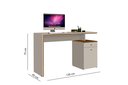 Ver imagem 3 de Conjunto 3 Armários Organizador e 1 Mesa Escrivaninha Office 1 Balcão Escritório Offwhite com Nature