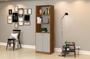 Ver mais imagens de Conjunto 3 Armários Organizador e 1 Mesa Escrivaninha Office 1 Balcão Escritório Offwhite com Nature