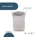 Ver imagem 3 de Cesto Organizador Tramado Grande 40cm com Alças de Plástico - Oikos