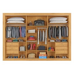 Guarda Roupa 3 Portas York 100% Mdf com Espelho Peroba - Móveis Europa - 3