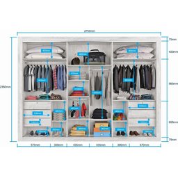 Guarda Roupa 3 Portas York 100% Mdf com Espelho Peroba - Móveis Europa - 4