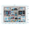 Guarda Roupa 3 Portas York 100% Mdf com Espelho Peroba - Móveis Europa - 4