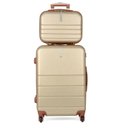 Ver imagem 4 de Conjunto de Malas para Viagem 3 Peças + 2 Frasqueiras Pk Luxcell - Rodinhas 360º - Cor Champanhe