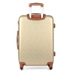 Conjunto de Malas para Viagem 3 Peças + 2 Frasqueiras PK Luxcell - Rodinhas 360º - Cor Champanhe - 3