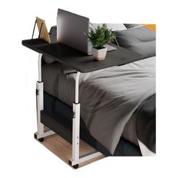 Mesa Mesinha Lateral de Cama Multiuso Notebook Café Ajustave:preto - 2