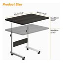 Ver imagem 3 de Mesa Mesinha Lateral de Cama Multiuso Notebook Café Ajustave:preto