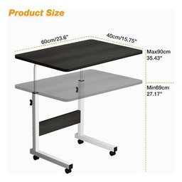 Mesa Mesinha Lateral de Cama Multiuso Notebook Café Ajustave:preto - 3